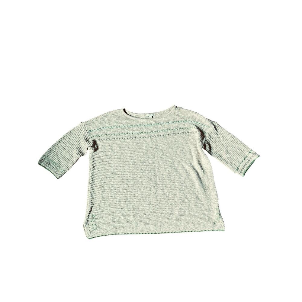 J.Jill Women’s Light & Airy Textured Boatneck Beige 3/4 Sleeves Sweater Sz. MP - Picture 2 of 16